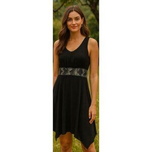 Free People Black S Mini Dress Whimsygoth Boho Chic Cottage Party Festival